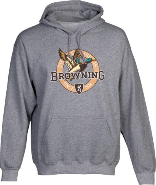Browning Vintage Emblem Hoodie - Men's Heather Gray Medium