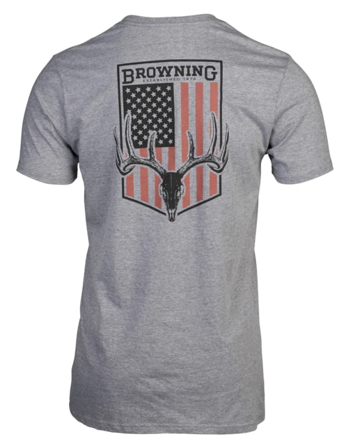 Browning Browning WT Flag Short Sleeve T-Shirt - Men's Heather Gray Extra Large - $24.29 at Optics Planet