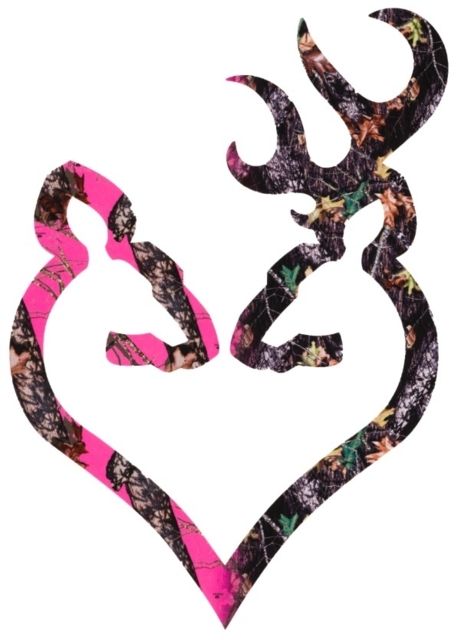 Browning Buck Heart 6in Decal HH Camo - Browning