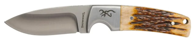 Browning Buckmark Hunter Fixed Blade Knife 3in 8Cr13MoV Drop Point Bone Handle Leather - Browning