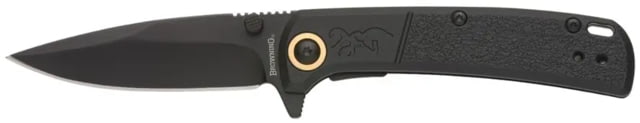 Browning Buckmark Slim Folding Knife 2.75in D2 High Carbon Steel Drop Point Black Polymer Handle N - Browning