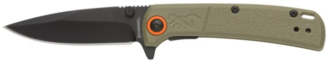 Browning Buckmark Slim Folding Knife - Box 2.75in D2 High Carbon Steel Drop Point Sage Polymer Handle N - Browning
