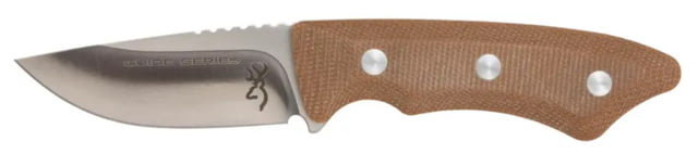 Browning Guide Series Fixed Blade Knife 3in Sandvik 14C28N Drop Point Composite Handle Split Grain Leather