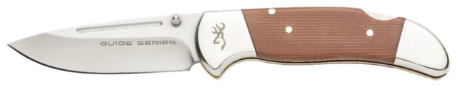 Browning Guide Series Folding Knife 3.375in Sandvik 14C28N Drop Point G10 Handle N - Browning