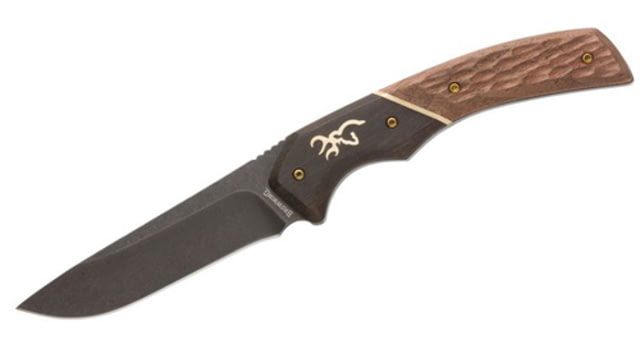Browning Hunter Fixed Blade Knife 3.5in 440-C Drop Point Wood Handle - Browning