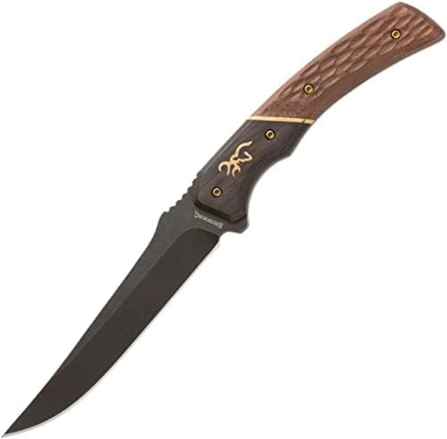 Browning Hunter Trail Point Fixed Blade Knife 4.5in 440C Skinner Wood Handle - Browning