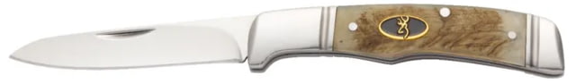 Browning Joint Venture 1 Blade Folding Knife 2.875in 8Cr13MoV Drop Point Bone Handle N