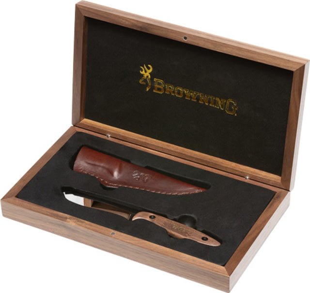 Browning Medallion Collector Edition Fixed Blade Knife 3.75 in Blade Stainless Steel Natural Walnut - Browning