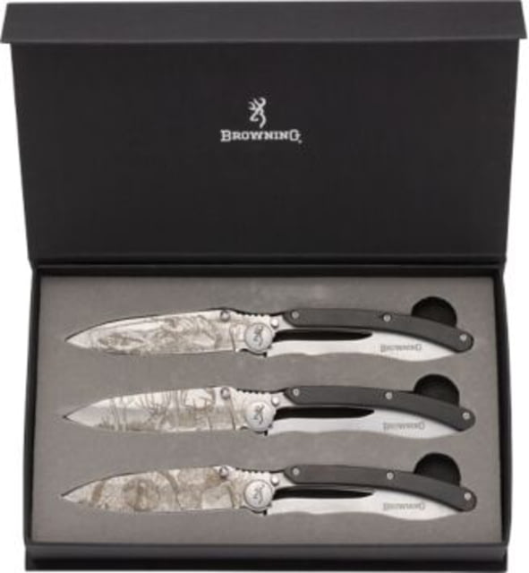Browning Sportsman Collection 3 Folding Knives 4.25 in 9Cr18MoV Stainless Steel Drop Point Blade Wood 8 - Browning