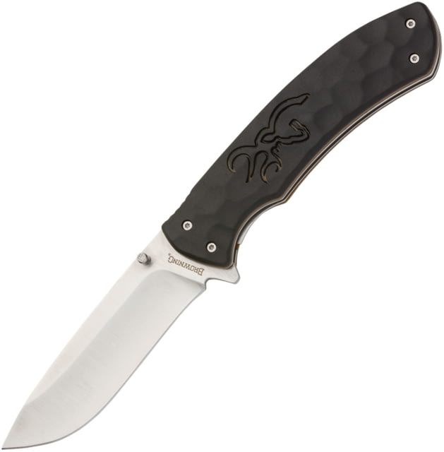 Browning Large Primal Linerlock Folding Knife 3.75in 8Cr13MoV Drop Point Polymer/Rubber Handle N - Browning