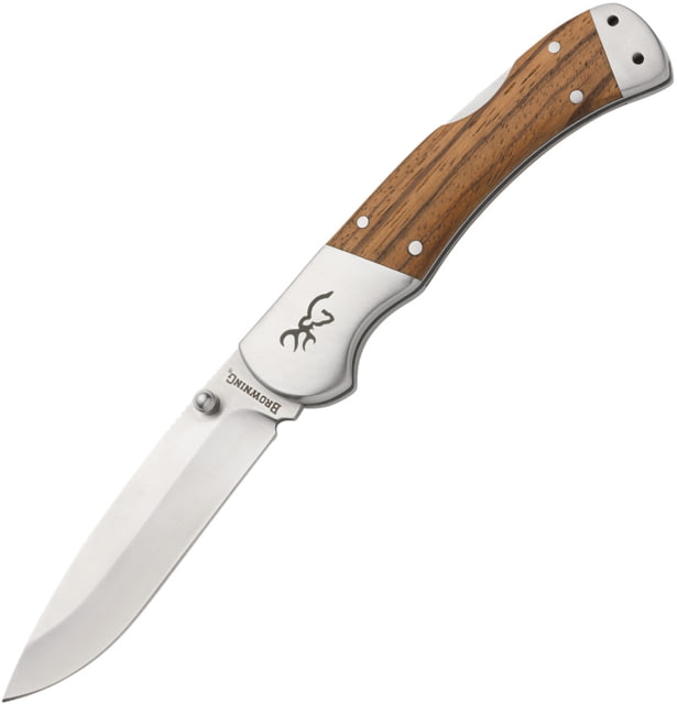 Browning Large Sage Creek Lockback 3.50 in Folding Knife Zebra wood