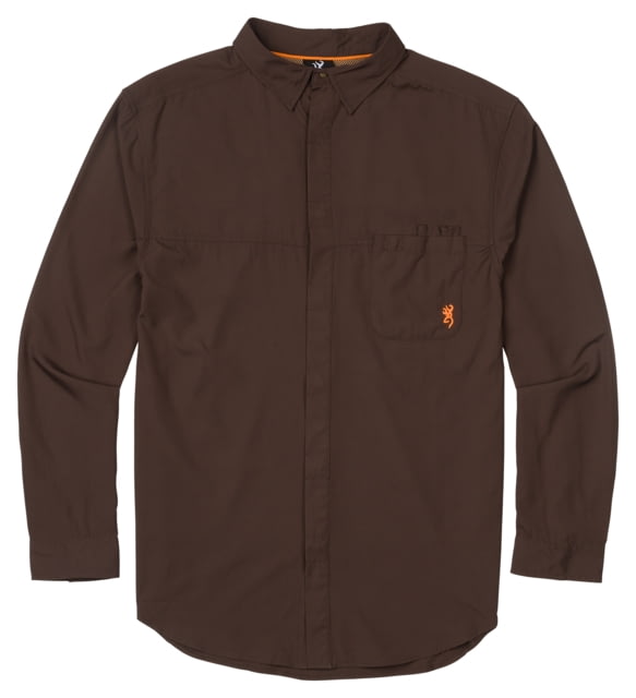 Browning Browning Lightweight Shirt w/o Embroidery - Men's Chocolate Small - $16.81 at Optics Planet
