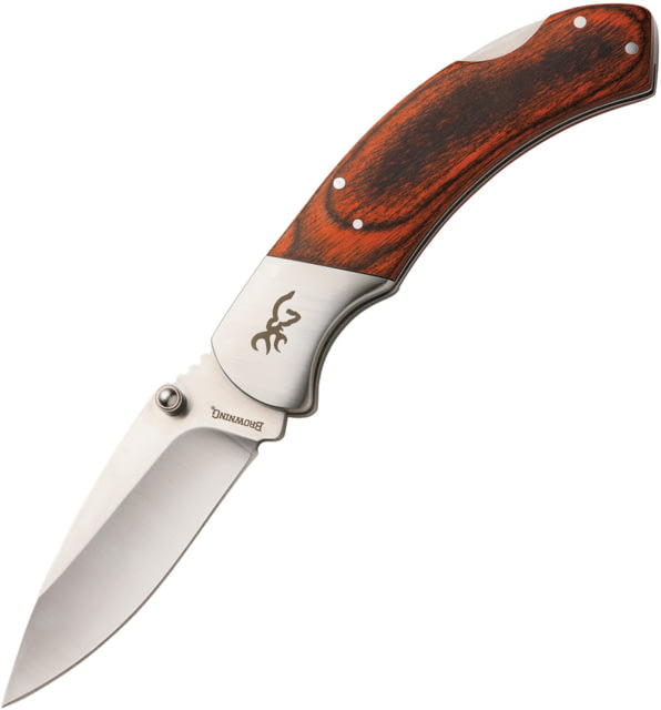 Browning Lockback Brown Pakkawood 3.50 in Folding Knife Brown pakkawood - Browning