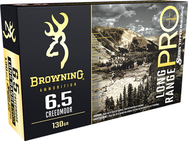 wning Long Range Pro 6.5mm Creedmoor 130 Grain Sierra Tipped GameKing Nickel Plated Brass Cased Centerfire Rifle 20 Rounds Ammo