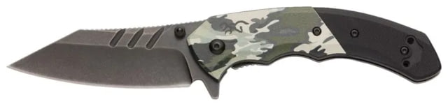 Browning OvixFolding Knife 3.25in D2 High Carbon Steel Tanto Steel Handle N - Browning