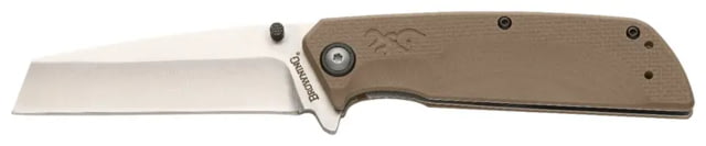 Browning Plateau Folding Knife 3.25in D2 High Carbon Steel Cleaver G10 Handle N - Browning
