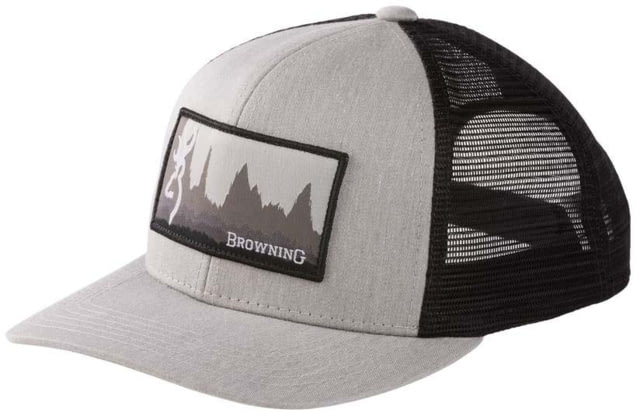 Browning Pulse Mesh Snapback Rectangle Patch Cap Heather Gray