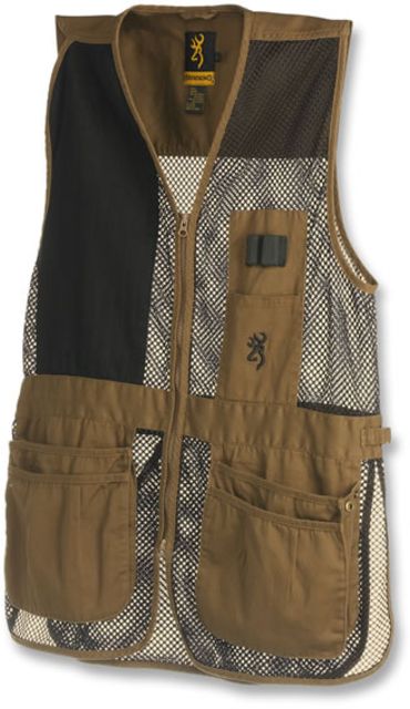 Browning Trapper Creek Mesh Shooting Vests Clay/Black M Right Hand