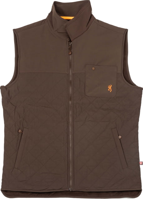 Browning Upland Qlt w/o Embroidery Vest, Chocolate, Medium, 3059679802 by USA Browning Hunting Vests