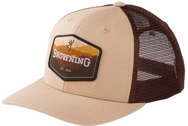 Browning Voyage Mesh Snapback Mountain Patch Cap Tan/Brown One Size