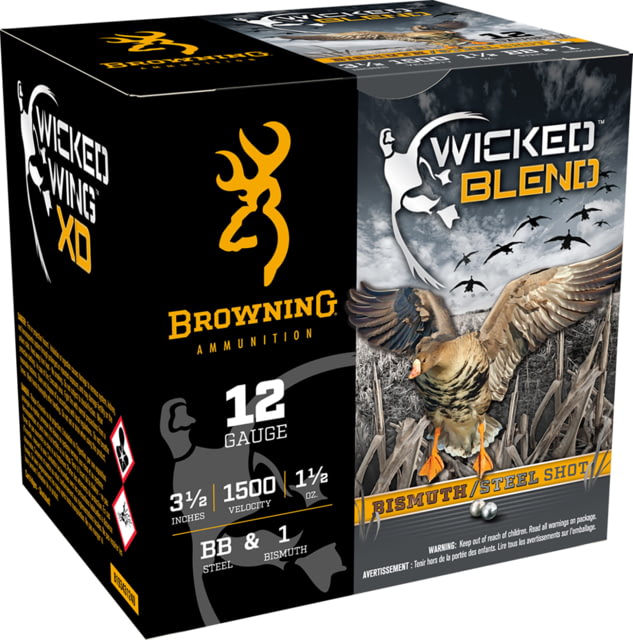 Browning Wicked Blend 12 Gauge 1 1/2 oz 3.5in #BB Centerfire Shotgun Ammo 25 Rounds BB