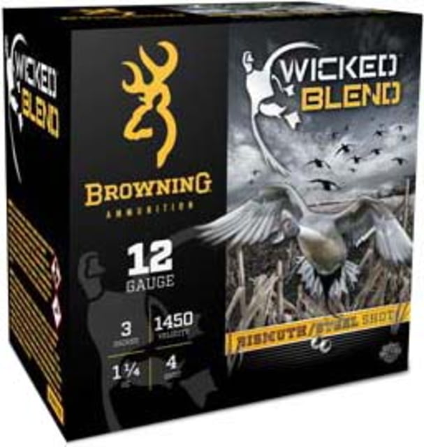 wning Wicked Blend 12 Gauge 1 1/4 Oz 3in #BB Centerfire Shotgun 25 Rounds BB Ammo