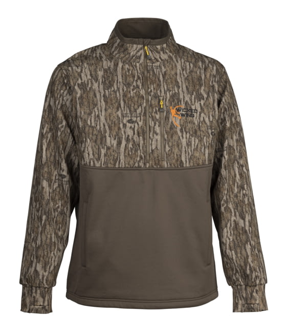Browning Wicked Wing 1/4 Zip Smoothbore Pullover - Mens Large Mossy Oak Bottomland
