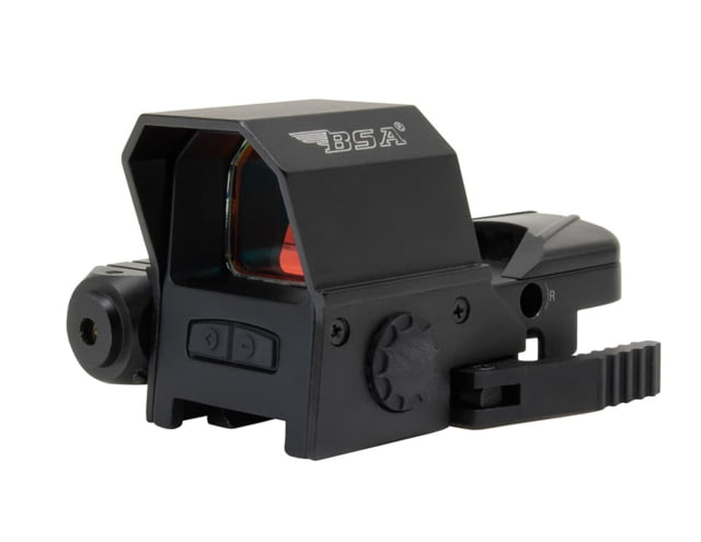 USED BSA Optics Illuminated Sights  Prism Sight w/ Red laser 4 Reticles Red color QR Weaver / Picatinny Matte Black - Bsa Optics