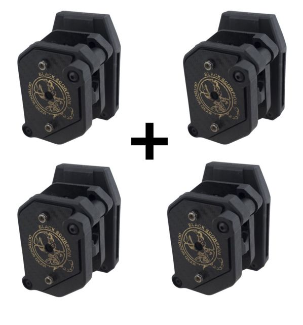 Black Scorpion Outdoor Gear IPSC / USPSA Black Scorpion Storm I Pistol Magazine Pouches 4 Pouches Smart Purchase Black Standard - Black Scorpion Outdoor Gear