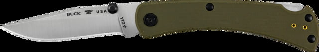 Buck Knives 110 Slim Pro TRX Knife 3.75in S30V Stainless Steel Straight G10 Satin O.D. Green - Buck Knives