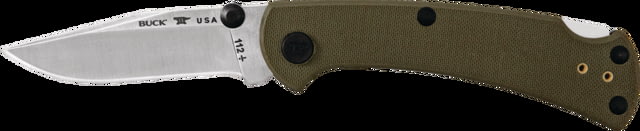 Buck Knives 112 Slim Pro TRX Knife 3in S30V Stainless Steel Straight G10 Satin O.D.Green - Buck Knives