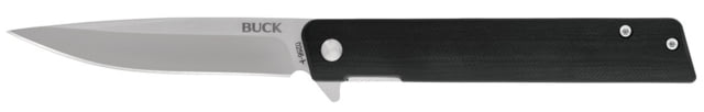 Buck Knives 256 Decatur Knife 3.5in 7Cr Stainless Steel Straight G10 Satin Black - Buck Knives