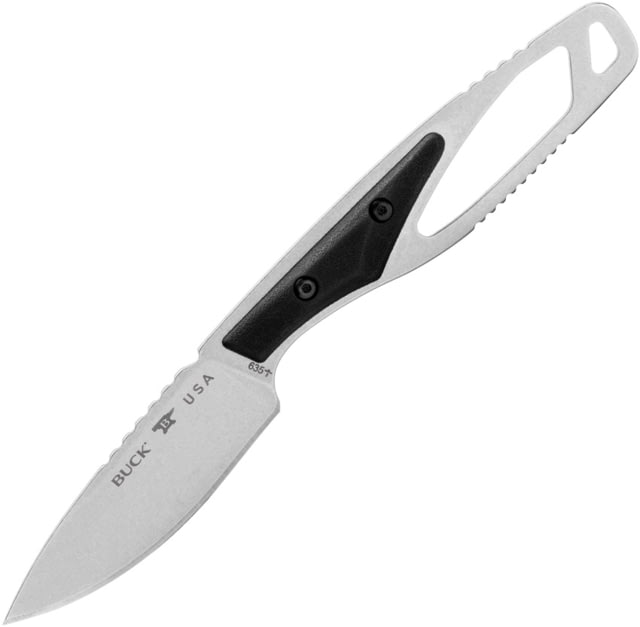 Buck Knives 636 Paklite 2.0 Caper Black Knife 7in Overall 2.75in Stonewash 420HC Stainless Caping Blade Black GFN Handle Black Polypropylene Belt