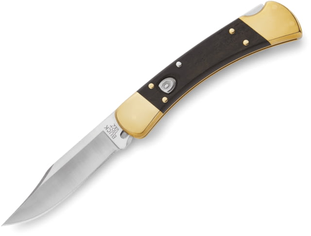 Buck Knives Auto Folding Knife 3 3/4in 420HC Stainless Steel Blade Ebony/Brass 0110BRSA