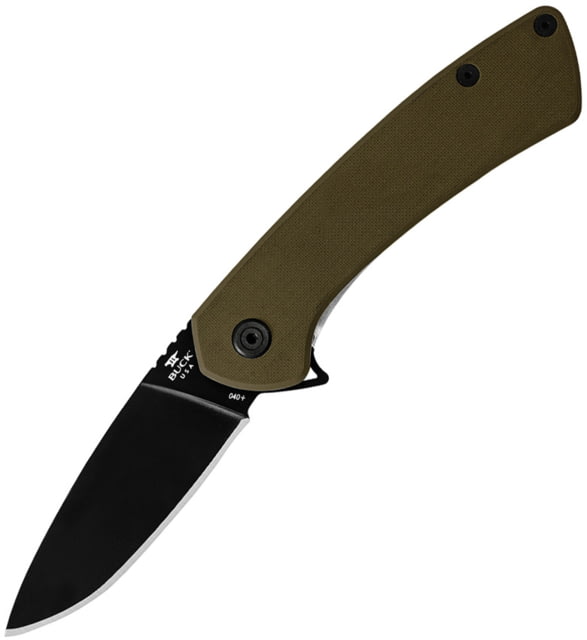 Buck Knives 040 Onset Folding Knife 4.38in Closed 3.38in S45VN Black Cerakote Drop Point Blade OD Green G10 Handle 0040GRS - Buck Knives