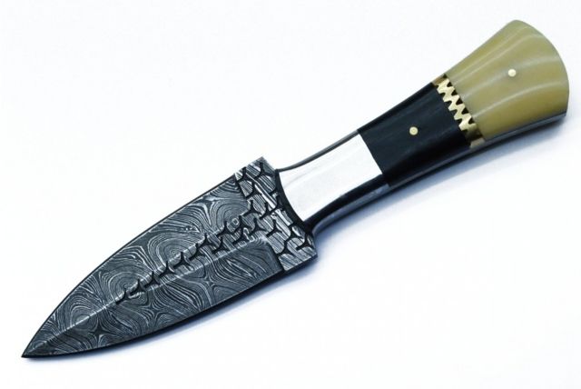 BucknBear Boot Hunter Dagger Fixed Knife Micarta/Bone Handle Silver Blade NSN N - Bucknbear