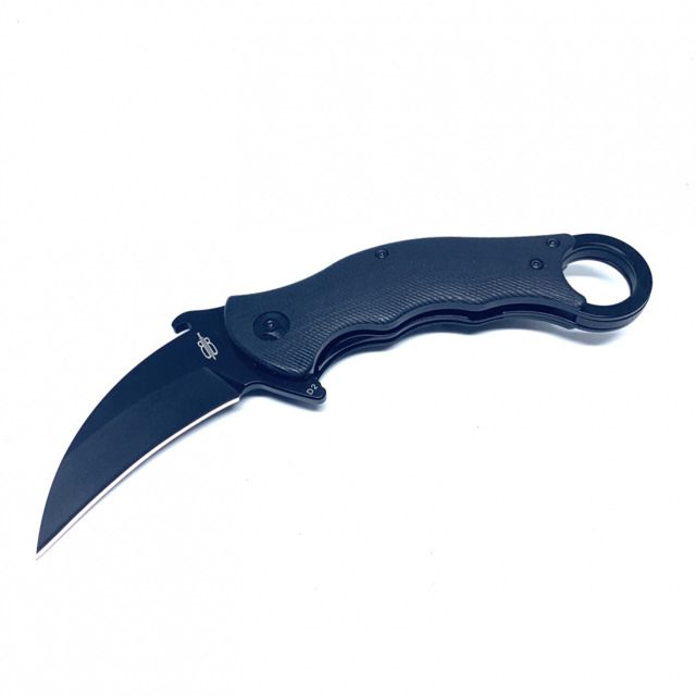BucknBear Tactical Karambit Folder Knife 2.5in D2 Tool Steel Hawkbill G10 Army Black G10