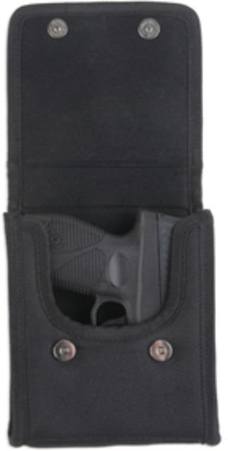 Bulldog Cases & Vaults Black nylon vertical cell phone holster w/ belt loop and clip Fits compact 9mm automatics, Ruger LC-9 BD849