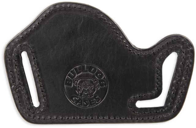 Bulldog Cases & Vaults Lay Flat Leather Belt Slide HolsterSmall/Medium Frame Autos Black Right Hand