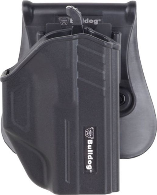 Bulldog Cases & Vaults Thumb Release Polymer Holster W/Paddle and Mag Holder Right Hand Black - Bulldog Cases & Vaults