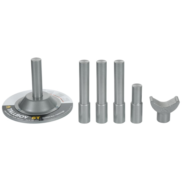 Bulldog Winch Power Mountain Tallboy 6T Jack Stand 7pc Silver
