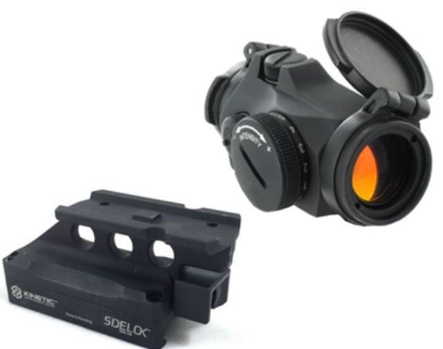 Aimpoint Micro T-2 Red Dot Sight 1x18mm 2 MOA KDG Sidelock Mount Black - Aimpoint
