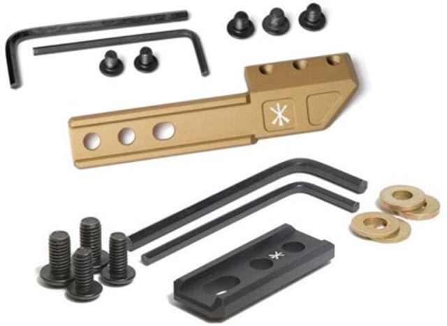 Unity Tactical M-LOK Compatible FUSION Adapter Black FUS-MFA W/ Unity Tactical Light Wing - Left Flat Dark Earth FUS-LWLF