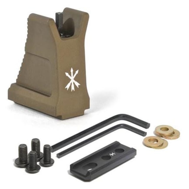 Unity Tactical M-LOK Compatible FUSION Adapter Black FUS-MFA W/ Unity Tactical Fixed Front Sight Flat Dark Earth FUS-S2F