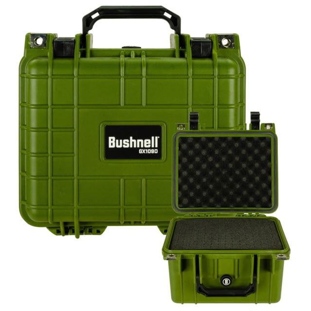 Bushnell Small Deep 10.62in Waterproof Protective Gear Case w/Foam, Green, BN00023-GRN by USA Bushnell Hard Gun Cases