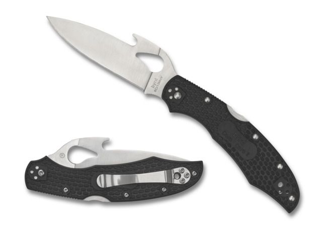 Byrd by Spyderco Emerson 2 Folding Knife 3.75 in 8Cr13MoV Plain Blade Black FRN Handle - Byrd