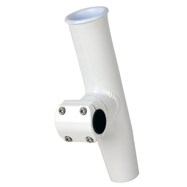 C.E. Smith Adjustable Mid Mount Rod Holder - 1.66in or 1-1/2in OD - White Powder Coat Aluminum w/Sleeve & Hex Key