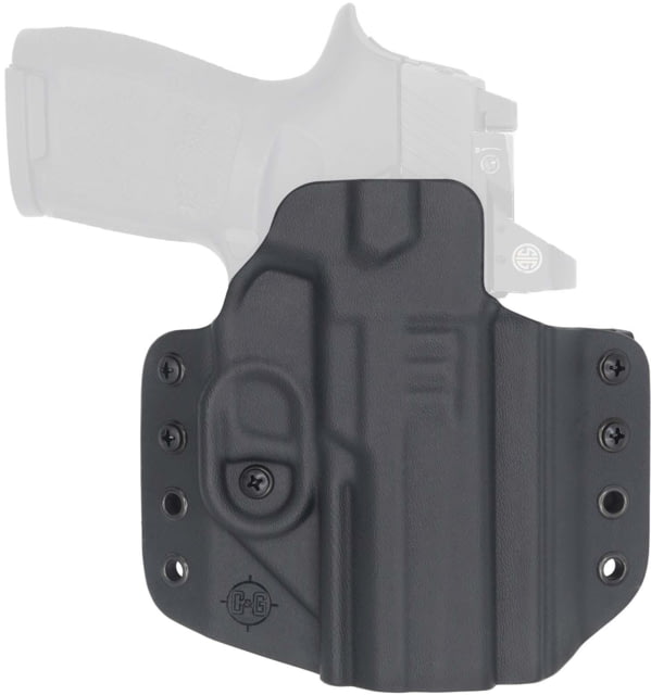 C&G Holsters Covert Kydex OWB Belt Holster w/Omega and Kickramp SIG Sauer P320 Compact/SIG Sauer M18/SIG Sauer P320 Carry/RX/X Right Hand CNC Black
