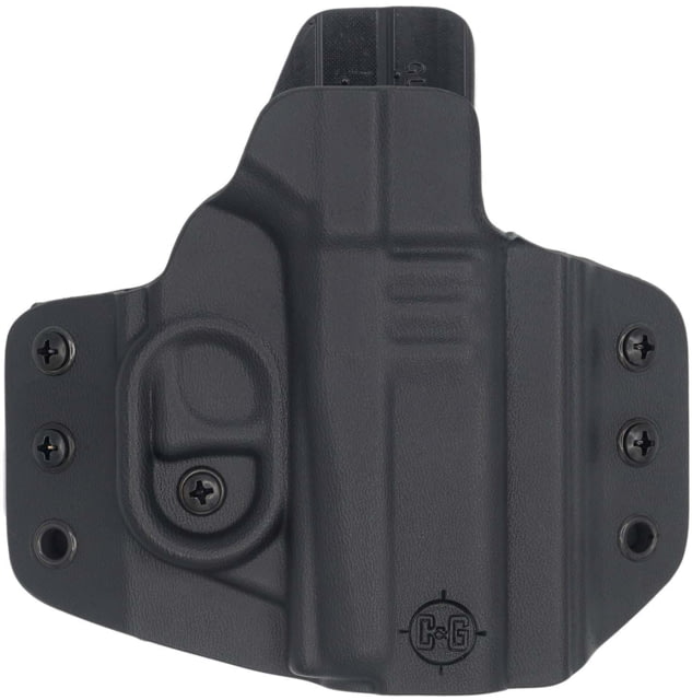 C&G Holsters Covert Kydex OWB Belt Holster w/Omega and Kickramp Glock 43/X/Mos Right Hand CNC Machined Black
