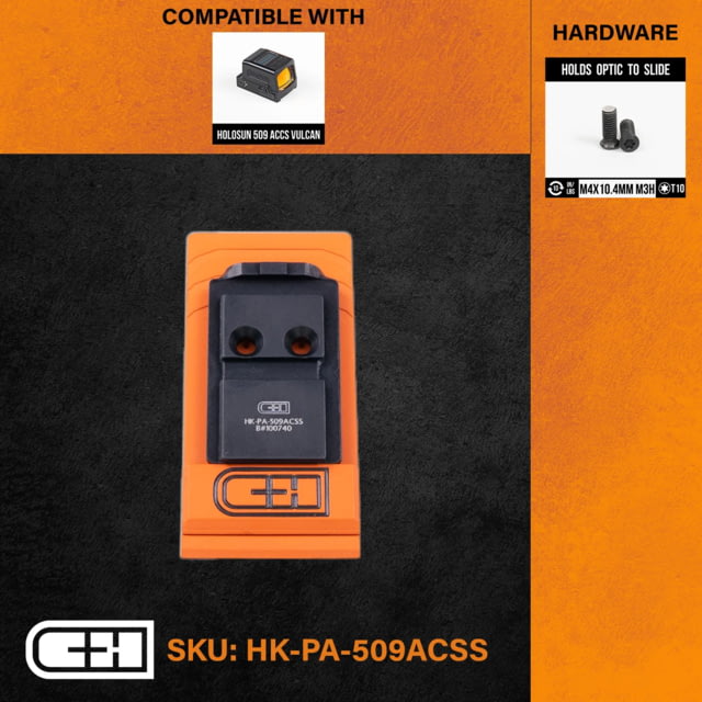 C&H Precision Weapons Optics Adapter Plate Hk 2020 Vp9 V4 Mil/leo Aluminum Holosun 509 ACSS - C&H Precision Weapons